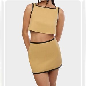 Shop weworewhat: Leather Trim Cropped Top & skirt
